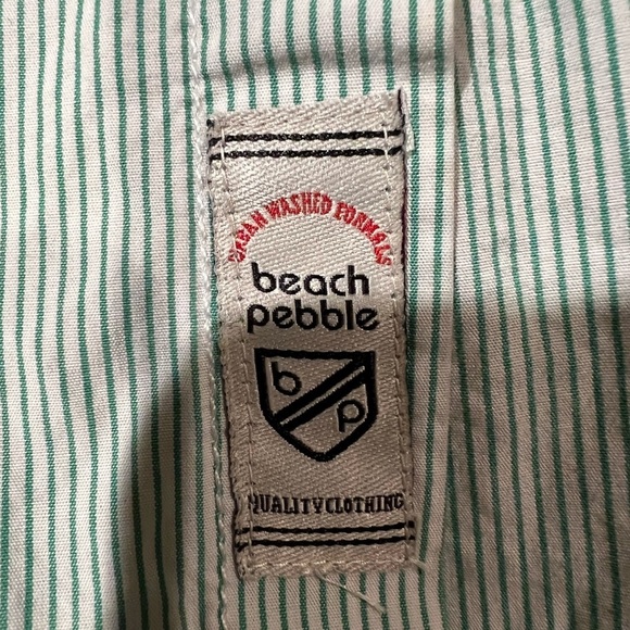 Pebble Beach men’s green stripe button down cotton shirt size large/40. - Picture 4 of 5